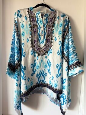 Gorgeous Greek Silk Satin Women Plus Size Kaftan Top- Fits S-5XL!